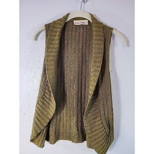 Sweater Project Cardigan Women Small Sleeveless Knit Vest Green